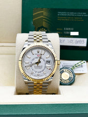 Rolex 336933 Sky Dweller White Dial 18K Yellow Gold Stainless Box Paper 2023