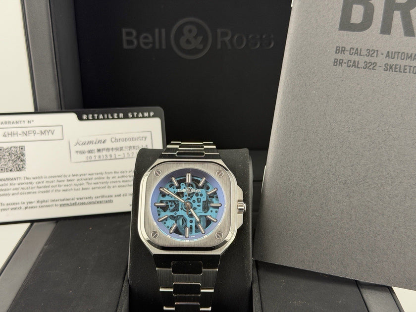 Bell & Ross BR05 BR05A-BLU-SKST/SST 40mm Blue Skeleton Dial Steel Box