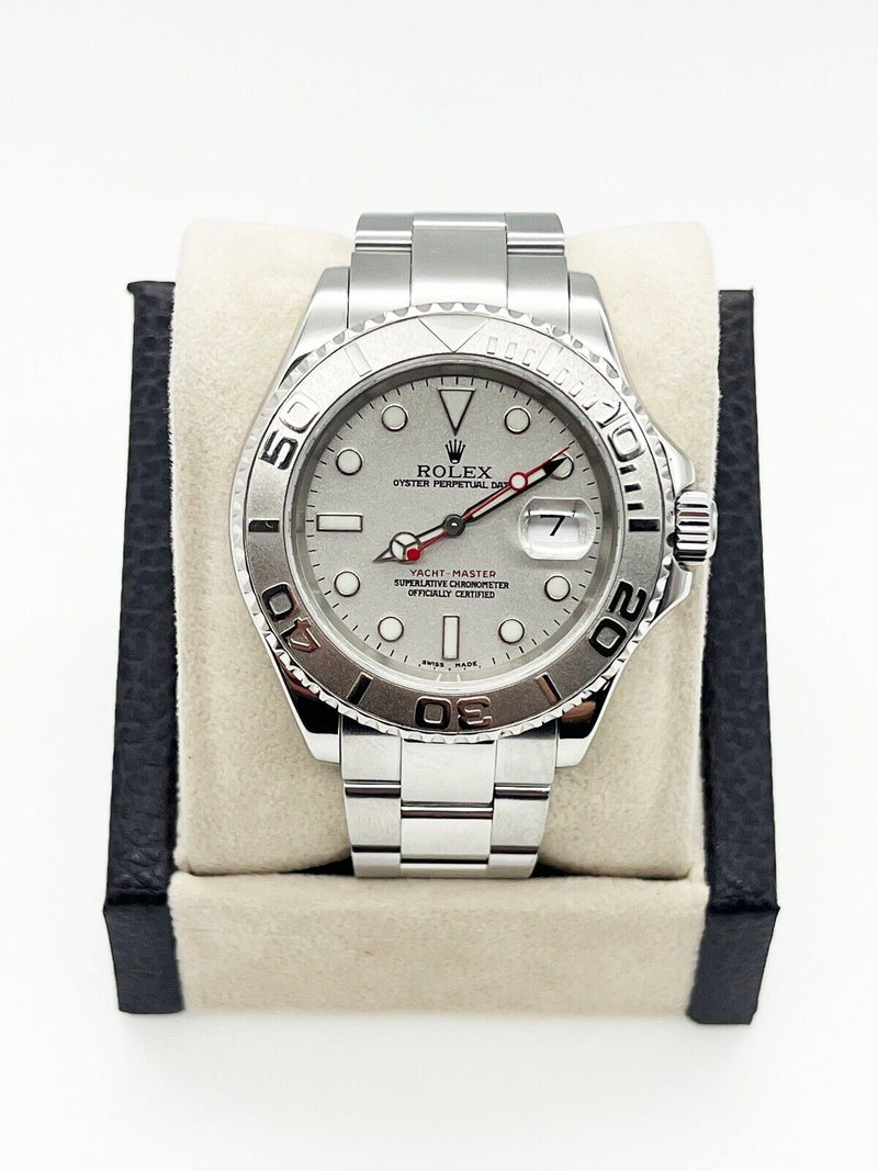 Rolex 16622 Yacht Master Platinum Dial Platinum Stainless Steel Box Papers