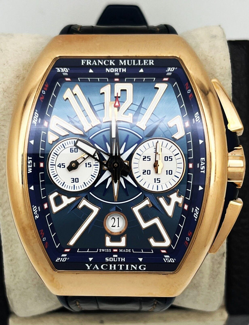 Franck Muller Vanguard V45 CC DT Yachting  Blue Dial 18k Rose Gold