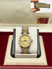 Rolex President Midsize Tridor 78279B 18K Yellow Rose White Gold 31mm