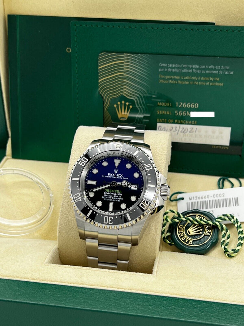 Rolex Deepsea Sea Dweller 126660 Black Blue James Cameron Steel Box Paper 2021