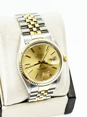 Rolex 16013 Datejust 36mm Champagne Dial 18K Yellow Gold Stainless Steel