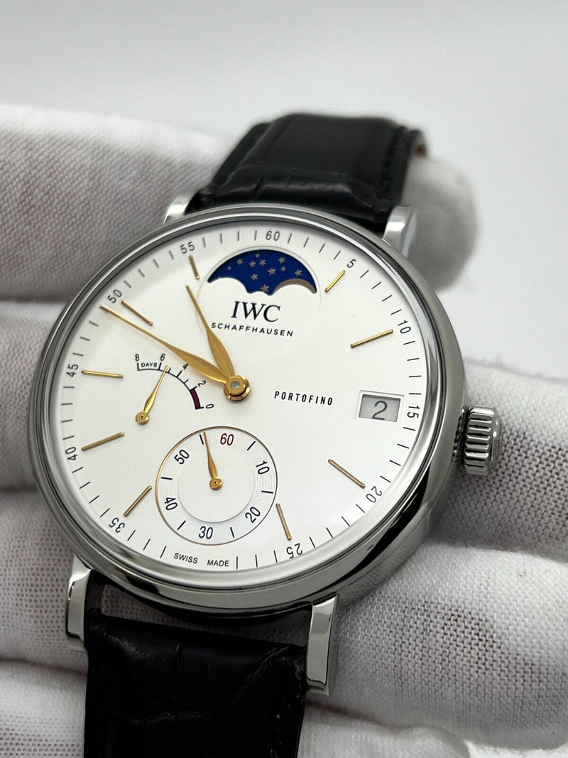 IWC IW516401 Portofino Hand-Wound Moon Phase 45mm Stainless Steel Box Paper