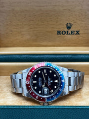 Rare Rolex 16750 GMT Master Pepsi Stainless Steel Original Spider Glossy Dial