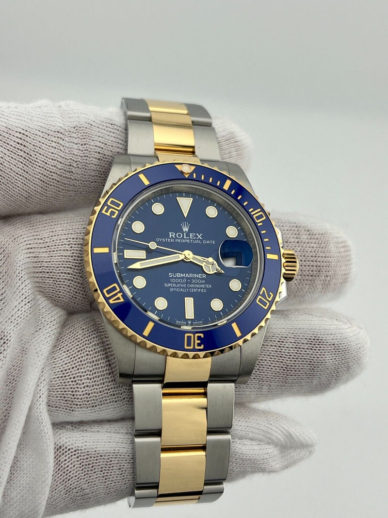 Rolex Submariner Blue 126613LB 41mm Ceramic 18K Yellow Gold Steel Box Paper 2023