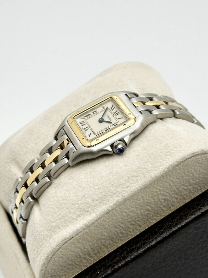 Cartier 6692 Ladies Panthere One Row 18K Yellow Gold Stainless Steel Box Paper