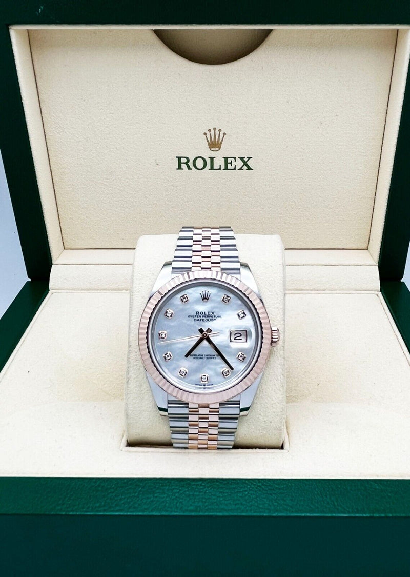 Rolex 126331 Datejust 41 MOP Diamond Dial Steel and 18K Rose Gold Box Paper 2021