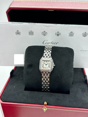 Cartier Panthere Ladies W4PN0007 4022 Diamond Bezel Stainless Steel Box Receipt