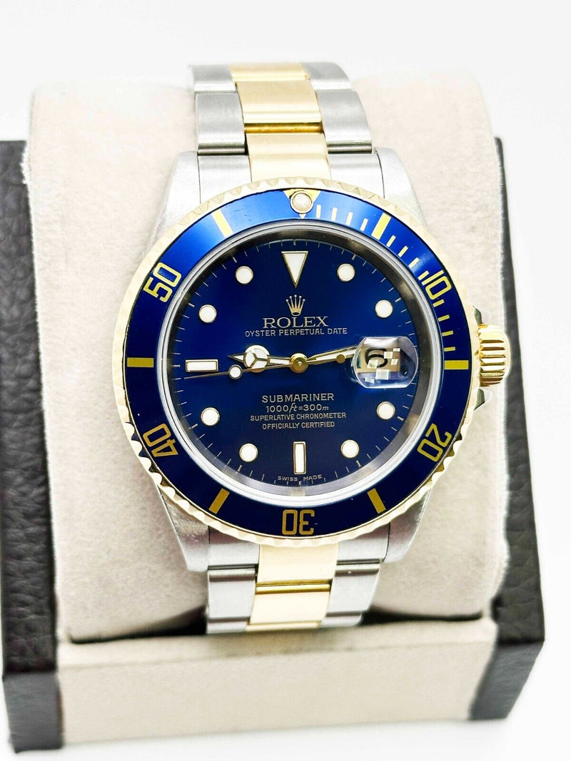 Rolex 16613 Submariner Blue Dial 18K Yellow Gold Stainless Steel 2002