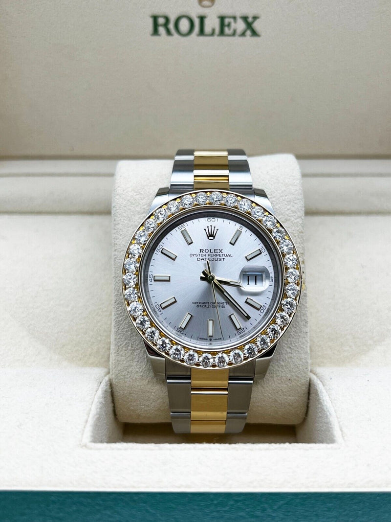 Rolex 126333 Datejust 41 Silver Dial Diamond Beze18K Yellow Gold Stainless Steel