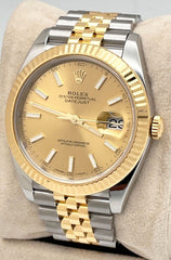 Rolex 126333 Jubilee Datejust 41 Champagne Dial 18K Yellow Gold Steel Box Paper