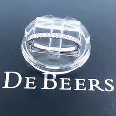 De Beers Platinum Diamond 0.20 TCW Classic Half Eternity Wedding Band RingPapers