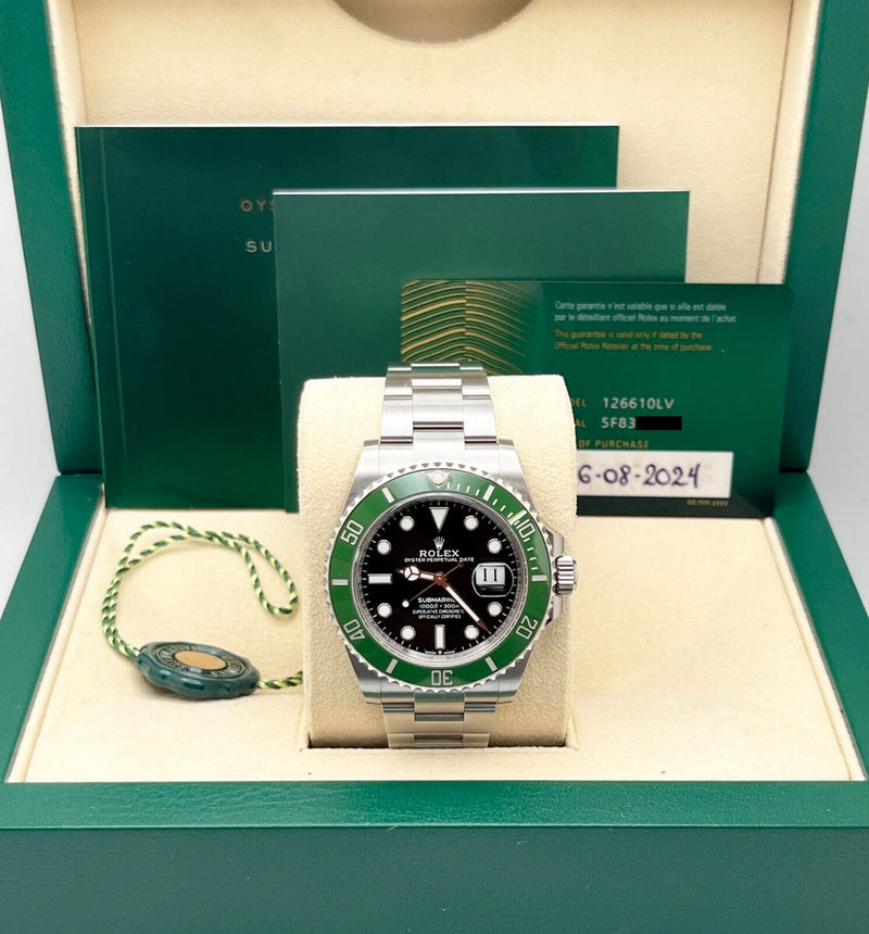 2024 Rolex Submariner Starbucks 126610LV 41mm Green Black Steel Box Paper