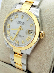 Rolex Datejust Midsize 31mm 178243 MOP Roman 18K Yellow Gold Steel Box Paper