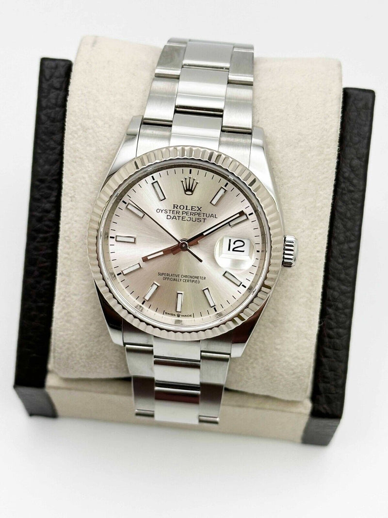 Rolex 126234 Datejust Silver Dial 18K White Gold Stainless Steel