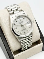 Rolex President Day Date Platinum 18206 Factory Diamond Dial 36mm