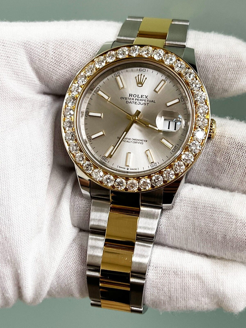 Rolex 126333 Datejust 41 Silver Dial Diamond Beze18K Yellow Gold Stainless Steel