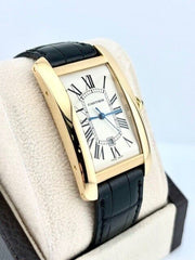 Cartier Tank Americaine Large 2329 18K Yellow Gold Leather Strap