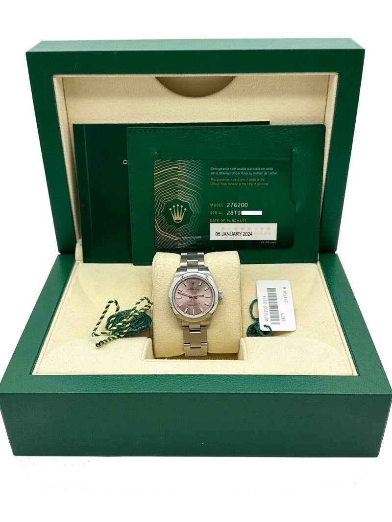 2024 Rolex Ladies Oyster Perpetual 276200 28mm Pink Dial Stainless Box Paper