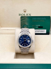 Rolex 126200 Datejust Jubilee 36mm Blue Dial Stainless Steel Box Paper 2021