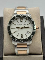 BVLGARI Bulgari 102266 White Dial 18K Rose Gold Stainless Steel Box Paper