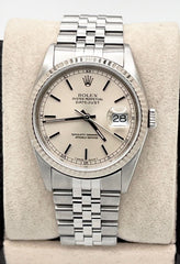 Rolex Datejust 16234 36mm Silver Dial Stainless Steel 18K Gold Bezel Jubilee