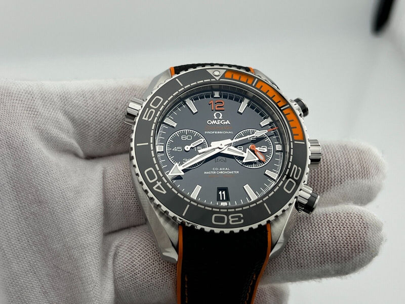 Omega Seamaster Planet Ocean 215.32.44.21.01.001 Steel Black Orange Box Paper