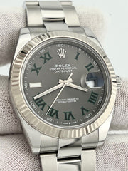 Rolex Datejust 41 126334 Slate Wimbledon Dial 18K White Gold Steel Box Paper