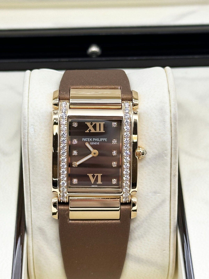 Patek Philippe Twenty 4 4920R-001 Diamond Bezel Chocolate Dial 18K Rose Gold