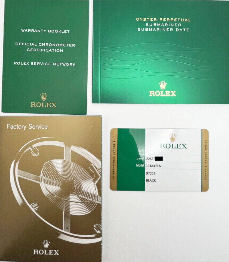 Rolex Submariner 116613 Black Ceramic 18k Yellow Gold Steel Box Paper 2015