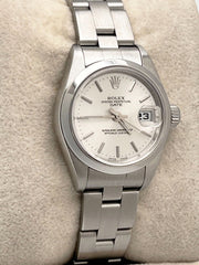 Rolex Date Ladies 69160 Silver Dial Stainless Steel Box Papers