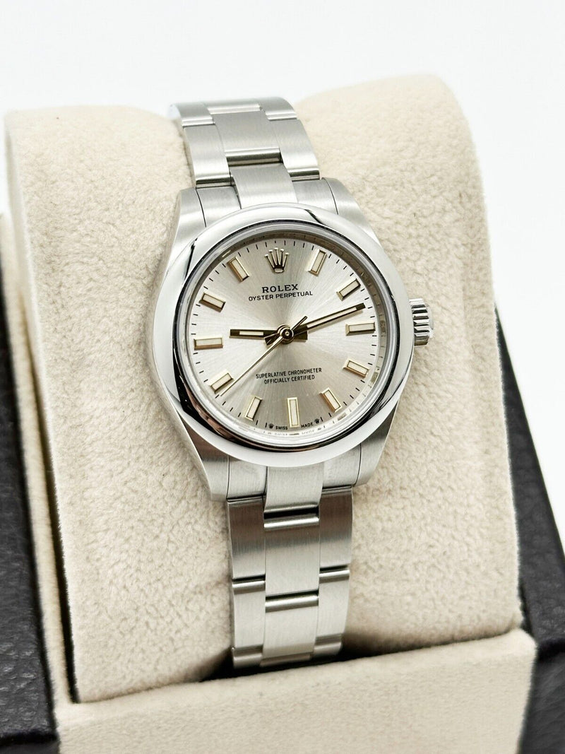 Rolex 276200 28mm Ladies Oyster Perpetual Silver Dial Stainless Box Paper 2024