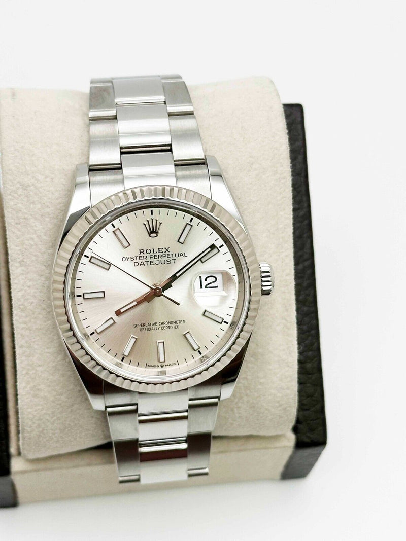 Rolex 126234 Datejust Silver Dial 18K White Gold Stainless Steel