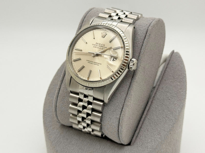 Rolex Datejust 16014 36mm Silver Dial 18k Gold Stainless Steel Jubilee