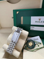 Rolex 126334 Datejust 41 Rhodium Diamond Dial Stainless Steel Box Paper