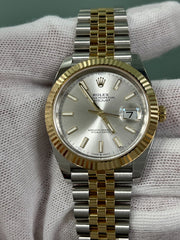 2024 Rolex Datejust 41 Silver Dial 126333 18K Yellow Gold Steel Box Paper