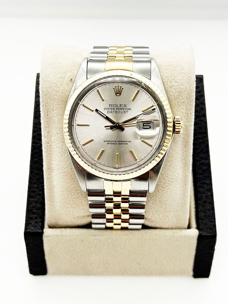 Rolex Datejust 16013 Silver Dial 18K Yellow Gold Stainless Steel