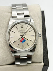 Rolex 14000 Air King Silver Rare Dominos Dial Stainless Steel Box Paper