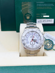 Rolex Yacht Master II 116689 44mm 18K White Gold Platinum Bezel Box Papers 2022