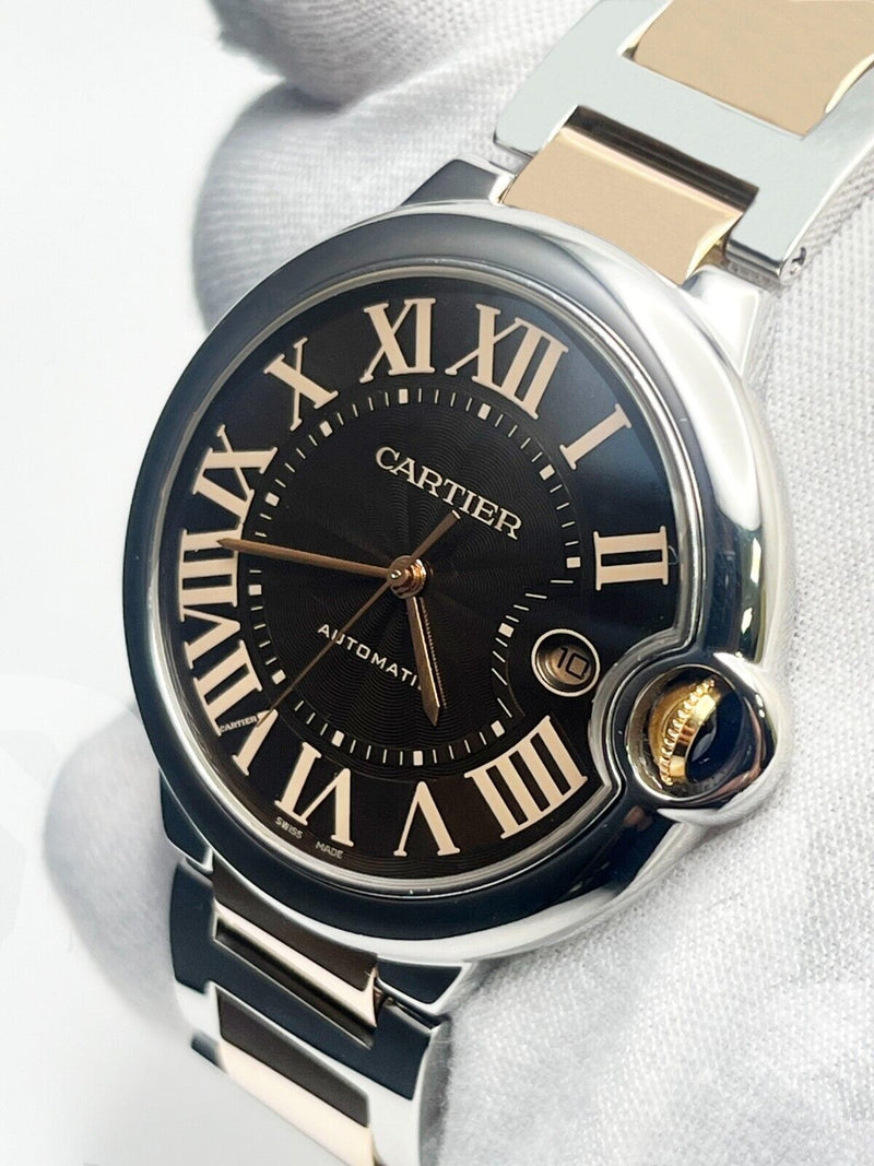 Cariter Ballon Bleu 42mm 3001 W6920032 Chocolate Dial 18K Rose Gold Stainless