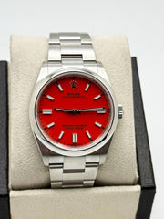 Rolex 126000 Oyster Perpetual Red Coral Dial Stainless Steel Box Paper 36mm 2022