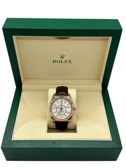 Rolex Sky Dweller 326135 42mm Rose Gold White Dial Leather Strap Rolex Box