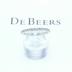 De Beers Platinum Diamond 0.60 TCW Classic Full Pave Wedding Band Ring Papers