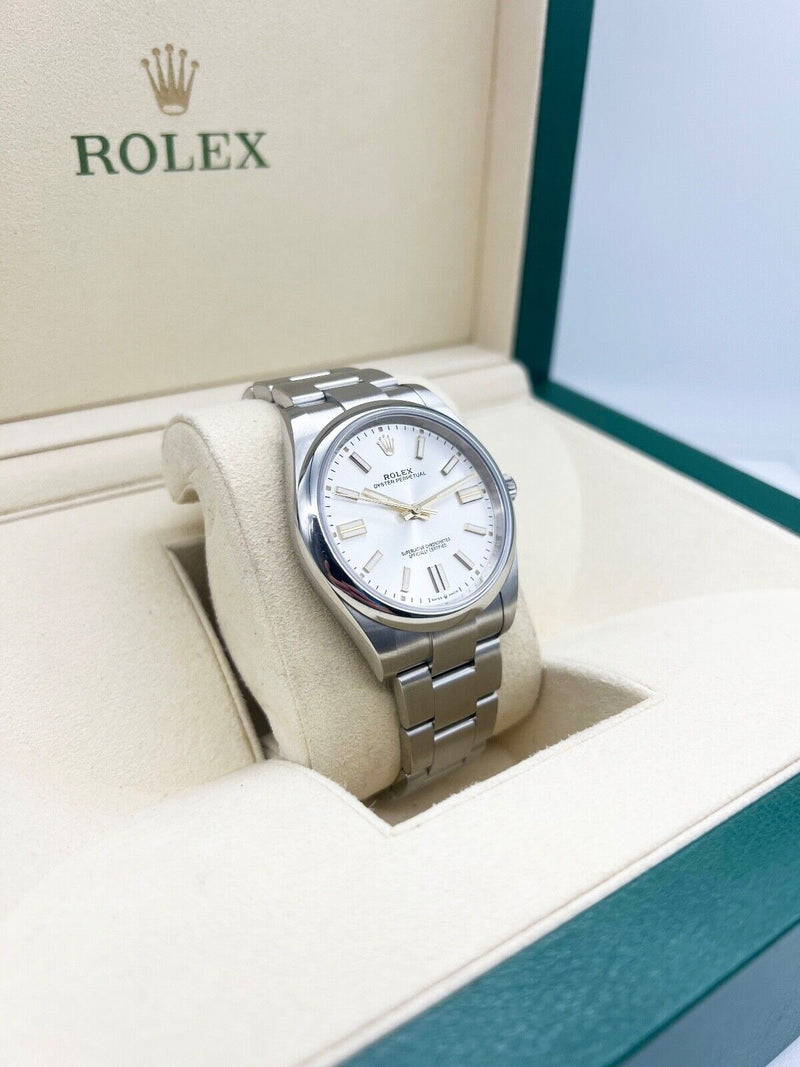 Rolex 124300 Oyster Perpetual 41mm Silver Dial Stainless Steel Box Papers 2021