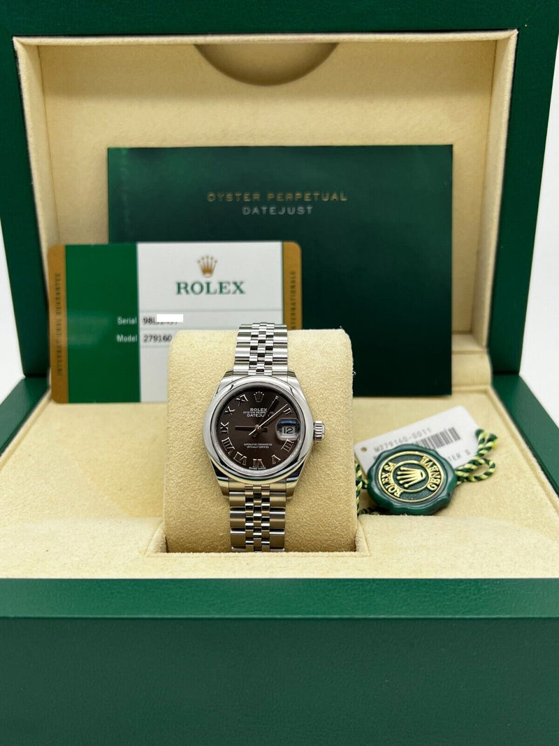 Rolex 279160 Ladies Datejust 28mm Dark Grey Dial Steel Box Paper 2020