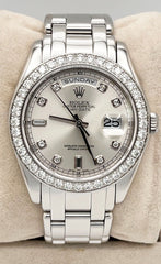 Rolex 18946 Day Date Platinum Masterpiece 39mm Factory Diamond Bezel & Dial