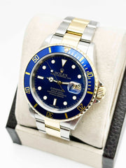 Rolex 16613 Submariner Blue Dial 18K Yellow Gold Stainless Steel 2002