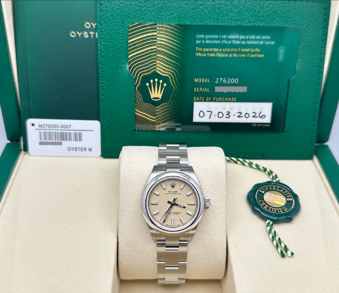 ROLEX ロレックス M箱 ベージュ空箱 2026 NEW Rolex Ladies Oyster Perpetual 276200 28mm Beige Dial Steel Bo