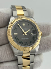 Rolex Datejust 41 116333 Wimbledon Dial 18K Yellow Gold Stainless Steel Box